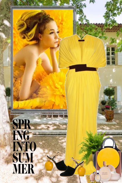 ♥Yellow Long Dress  ♥- Modna kombinacija
