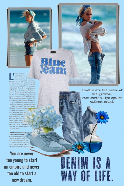 Blue Jeans- Combinazione di moda