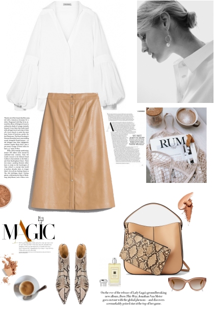 Leather skirt- Модное сочетание