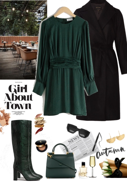 Green and black- combinação de moda