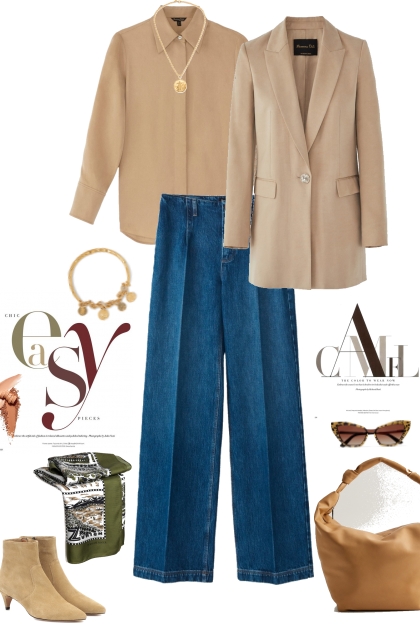 Camel   Jeans- combinação de moda