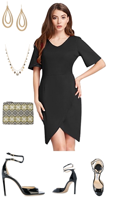 Casual black dress- Modna kombinacija