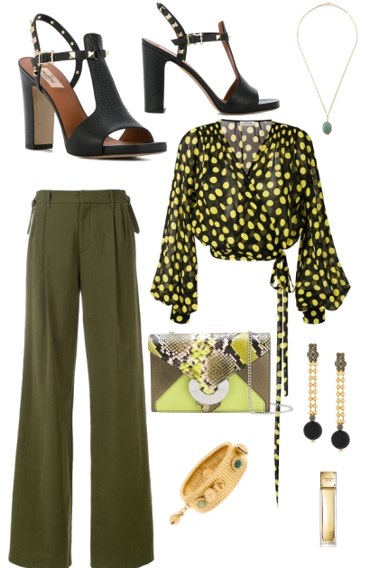 CASUAL STYLE FOR WORKING IN GREEN- Модное сочетание
