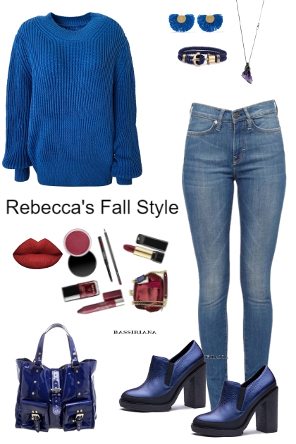 Blue Fall Style- combinação de moda