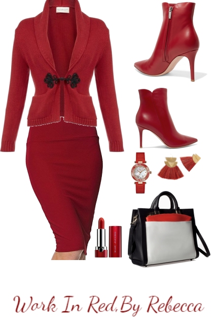 Work In Red-Fall Style -Set 2- Modna kombinacija