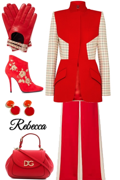Add Red To Your Work Wear 10/7-set 1- Fashion set