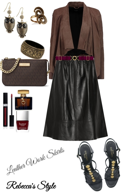 Leather Work Skirts- combinação de moda