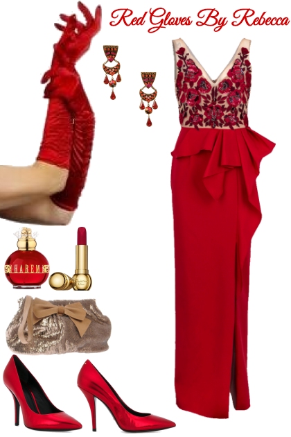 Red Gloves Formal - Combinazione di moda