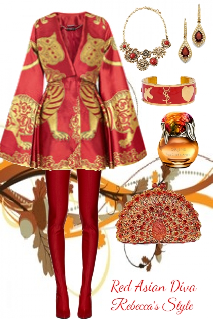 Red Asian Diva- Fashion set