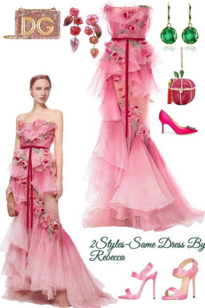 2Styles in Pink Formal Floral - Modna kombinacija