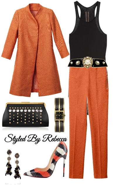 Burnt Orange In Work Style- combinação de moda