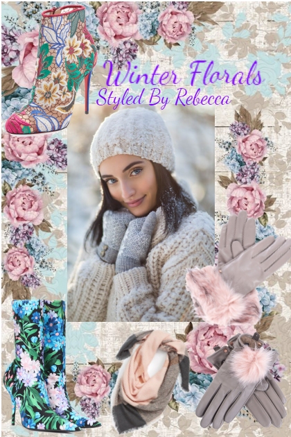 Winter Floral Boots- Modna kombinacija