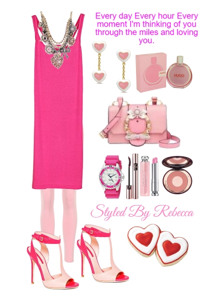 Casual Valentine Style in Pink- combinação de moda