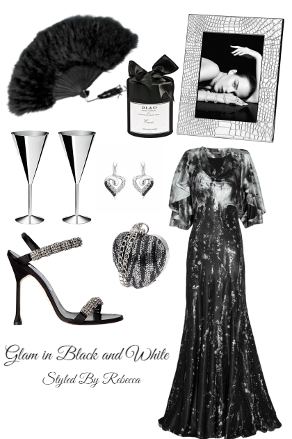 Glam In Black and White- Модное сочетание