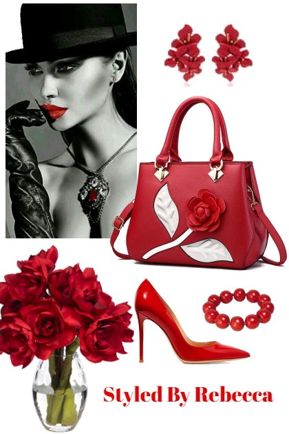 Red rose- combinação de moda