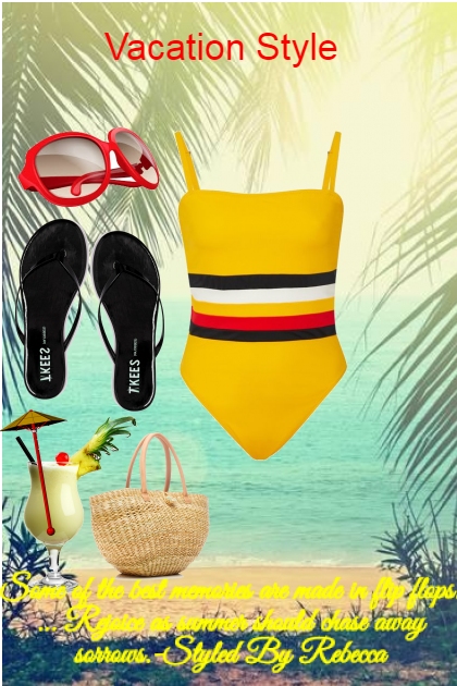 Vacation Style Swim Look- combinação de moda