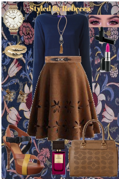 Brown Skirt Day- Modekombination