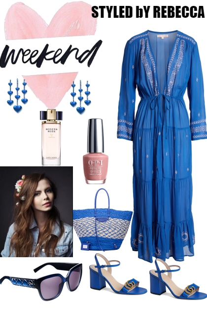 WEEKEND DRESS FOR CASUAL STYLE-BLUE- Модное сочетание