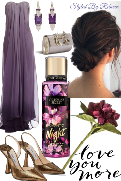 Romantic Date Night -Violets And Dinner- Fashion set