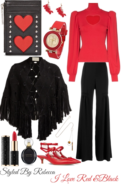 I Love Red & Black - combinação de moda
