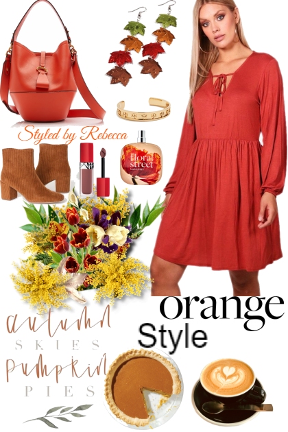 Orange Dress Day- In Short Style- Fashion set