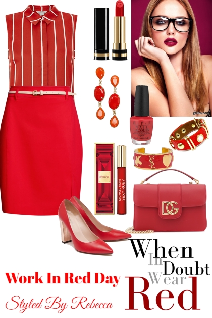 Work In Red Day- Fashion set