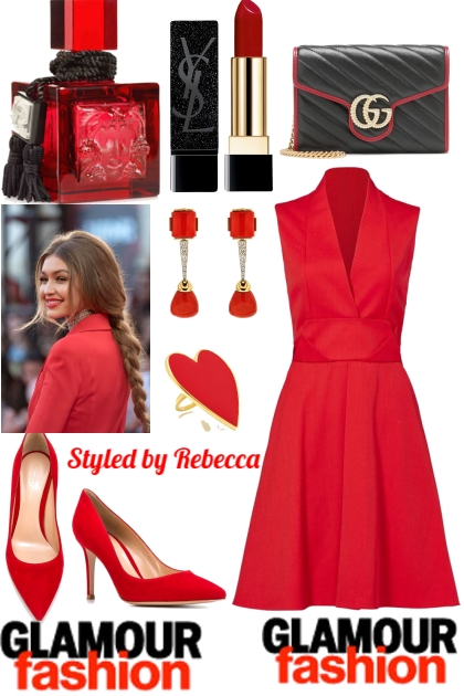 Glamour Fashion Dress Looks In Red- Combinaciónde moda