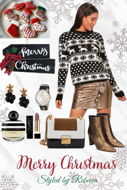 Christmas Skirts In Gold - Modna kombinacija