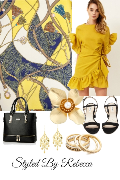 Golden Dress For The Art Show- Modna kombinacija