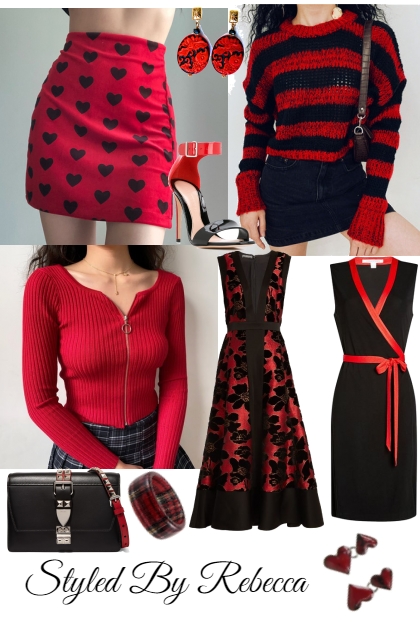 Red And Black -Closet Piece- combinação de moda