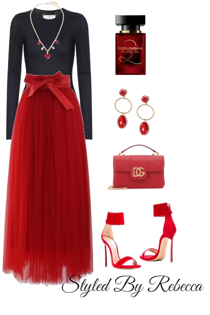 Dinner In The Red And Black- Modekombination