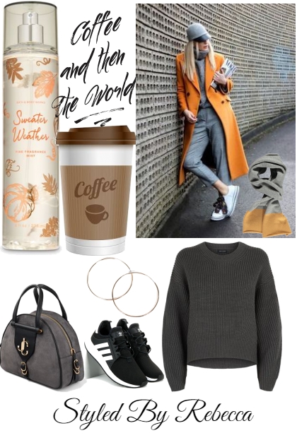 Warm Tops And Sneakers- Fashion set