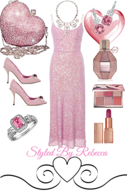 Pink Heart  Of The Night- Combinazione di moda