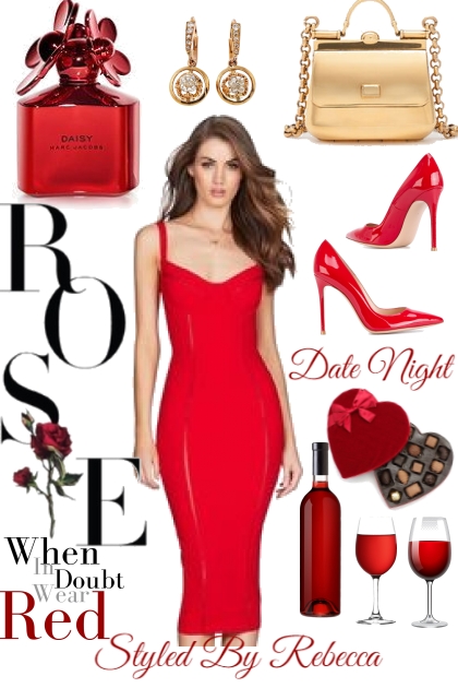 Date Night-Dare To Wear Red- Модное сочетание