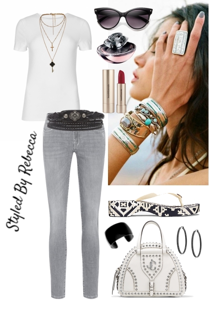 jeans and white tees- Fashion set