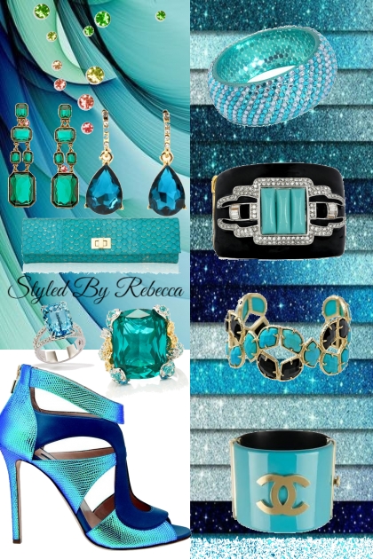 See The World In Teal and Blue- Fashion set