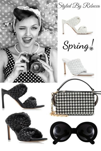 Black and White Spring Shoes- Combinazione di moda