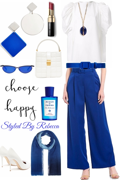 Blue/White Casual- Combinazione di moda