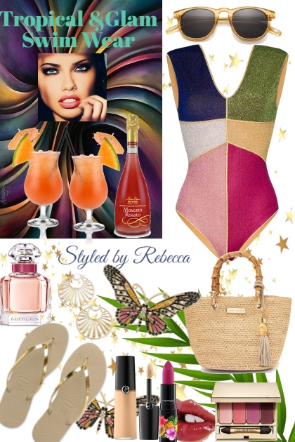 Tropical & Glam Swim Wear- combinação de moda
