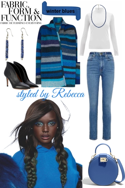 winter form in blue- Combinazione di moda