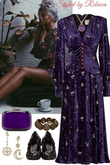 Purple velvet falls- Combinaciónde moda