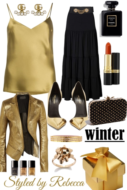 Winter Has It's Golden Times- combinação de moda
