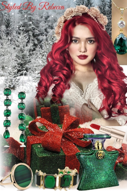 Christmas Winter Bling In Green- Fashion set