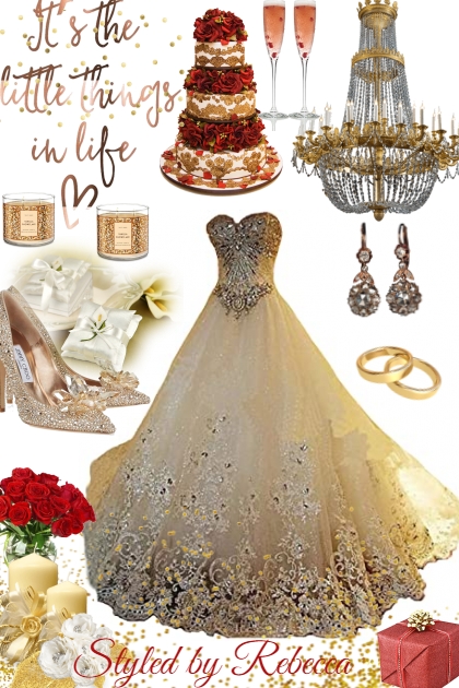 Style of a simple golden bride- Combinazione di moda
