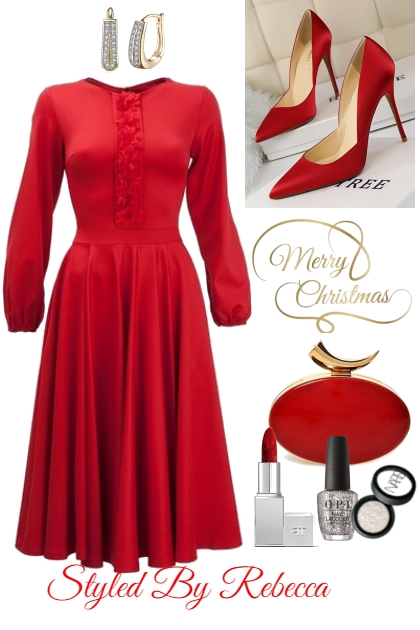 Christmas Lady In Red- Combinazione di moda