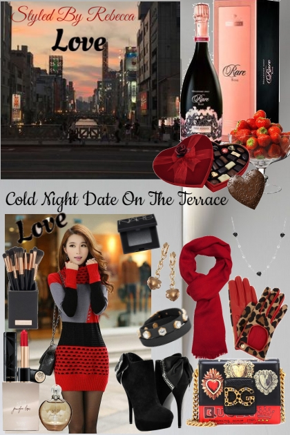 Cold Night Date On The Terrace- Fashion set