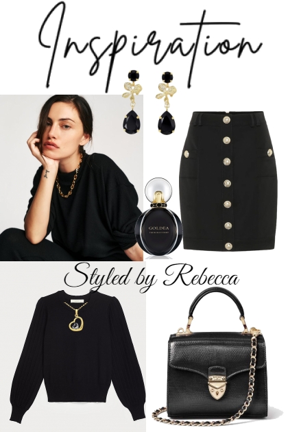 Inspiration of a black sweater- Combinaciónde moda
