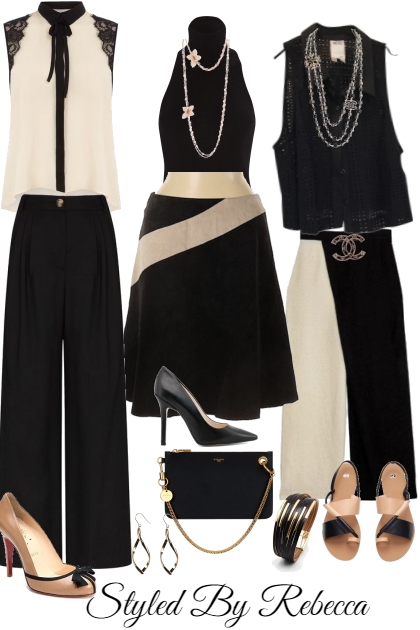 3 Style -Cream and Black- Combinazione di moda