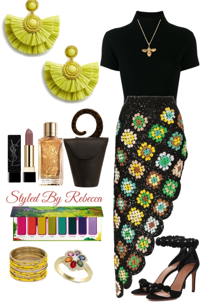 Crochet Floral Skirt- combinação de moda