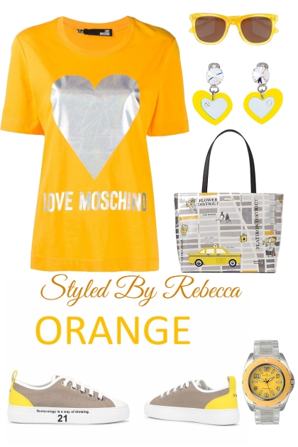 orange tee- Fashion set